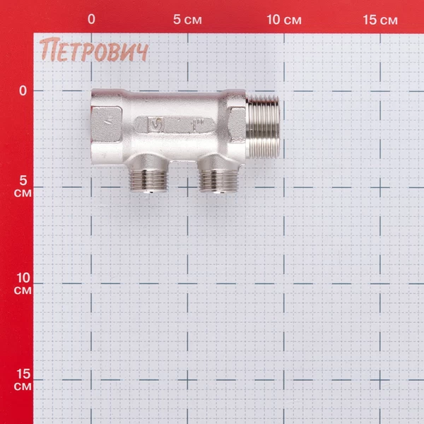 коллектор valtec 1 вр(г) х 2 выхода 1/2 нр(ш) х 1 нр(ш) (vtc.500.n.0602)