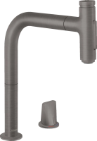Смеситель для кухни Hansgrohe Metris Select M71 73818340, черный шлифованный хром