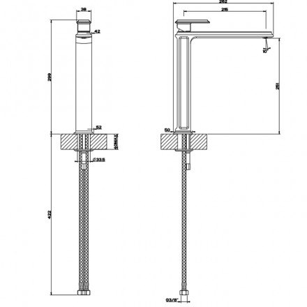 смеситель для раковины gessi eleganza 46004#706 высокий