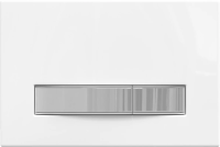 Клавиша для инсталляции Berges Atom Line 049232 для унитаза, АБС-пластик, белая глянцевая / хром глянцевый