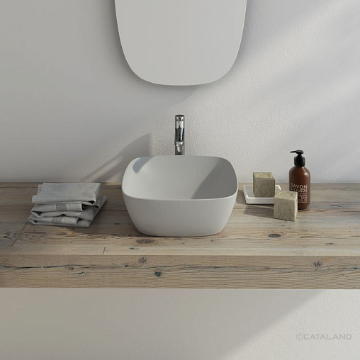 раковина catalano green lux 0622400023/140apgrlxcs накладная, без отв., 40x40см, серый матовый
