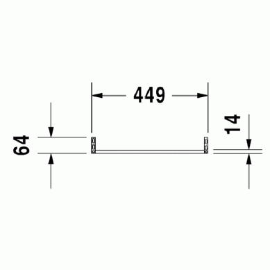 Полотенцедержатель труба с квадратным сечением, 449x14мм Duravit Vero 30291000