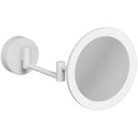 Зеркало косметическое Kludi Vela R 5899553W с 3x увеличением, настенное, с подсветкой, выключателем, белый матовый