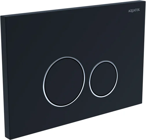 клавиша для инсталляции aquatek kdi-0000020 для унитаза, пластик, черная матовая