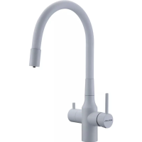 Смеситель для кухни Paulmark Salix Sa213419-WH с подключением к фильтру, гибким изливом, белый матовый