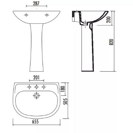 раковина подвесная creavit sedef sd065(sd065.250.00) 50*65 см