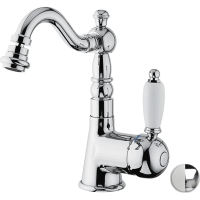 Смеситель Emmevi Laguna 40514/BC для биде, с донным клапаном, хром/белый