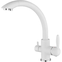 Смеситель для кухни Paulmark Essen Es213001-WH с подключением к фильтру, белый матовый