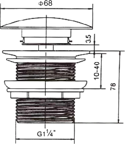 донный клапан vincea dbs-316mb для раковины, с керамической крышкой, клик клак, без перелива, черный
