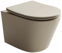 Унитаз Ceramicanova Balearica Rimless CN6000MC подвесной, безободковый, с сиденьем микролифт, капучино матовый