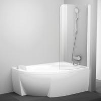 Шторка на ванну Ravak Rosa CVSK1 140/150 R профиль белый, стекло прозрачное