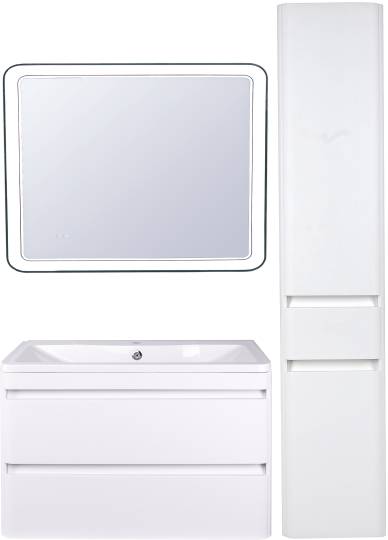 тумба под раковину style line атлантика люкс plus 90 сс-00002210 подвесная, цвет антискрейч