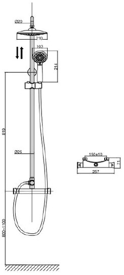 душевая стойка d&k potsdam da2113701b09