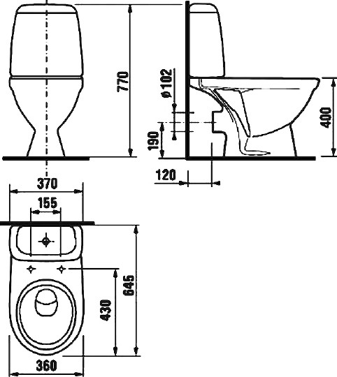 унитаз напольный jika baltic 2428.6.000.242.1 с бачком без сиденья
