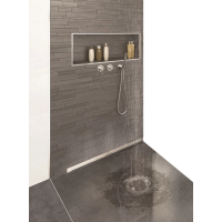 Душевой лоток Berges Wall 600 090056 с решеткой хром матовый