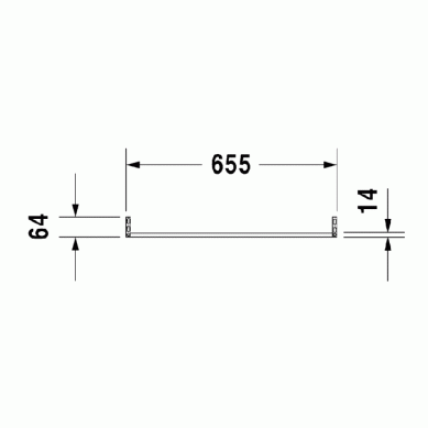 Полотенцедержатель труба с квадратным сечением, 655x14мм Duravit Vero 30471000