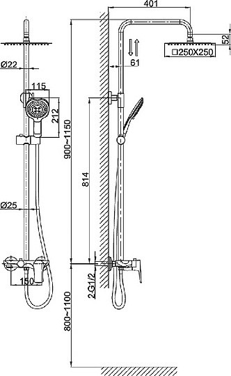 душевая стойка d&k reisling rhein da1273701b03