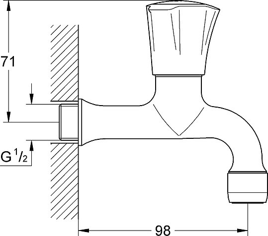 кран для одного типа воды grohe costa l 30098001