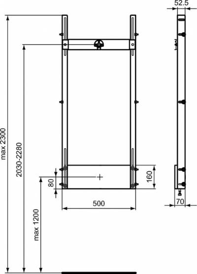 рама ideal standard prosys r016767 для монтажа душевого смесителя и верхнего душа