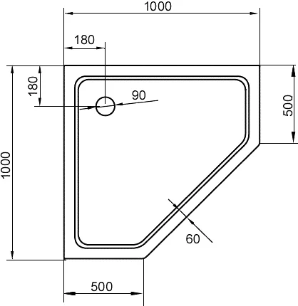 акриловый поддон 100x100 cezares tray-a-p-100-15-w