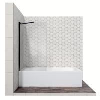 Шторка на ванну Ambassador Bath Screens 80х140 16041207 профиль Черный стекло прозрачное