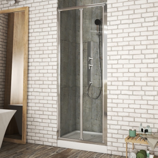 дверь для душевой кабины в нишу bravat drop 80 bd080.4120a профиль хром, стекло прозрачное