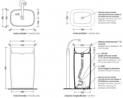 раковина напольная ceramica flaminia flag fg52p , цвет белый