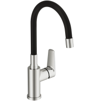 Смеситель для кухни Cersanit Moduo A64842 с гибким изливом, хром/черный