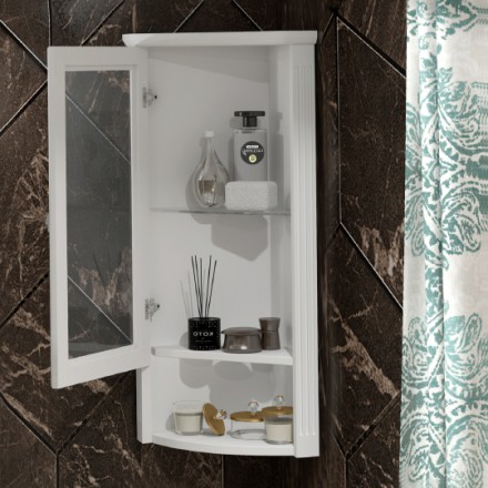 шкаф подвесной opadiris клио 32 l, угловой, матовое стекло