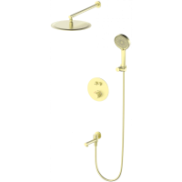 Душевой комплект Wonzon & Woghand WW-88929010-BG 300 мм, с термостатом, золотой матовый