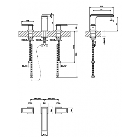 смеситель gessi eleganza 46011#080 для раковины