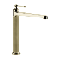 Смеситель Gessi Venti20 65003#710 для раковины на 1 отверстие, однорычажный, высокий, в комплекте с донным клапаном, цвет Brass PVD