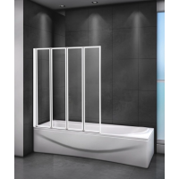 Шторка на ванну Cezares Relax 90 RELAX-V-4-90/140-C-Bi профиль Серый стекло прозрачное