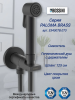 Гигиенический душ со смесителем Bossini Paloma Brass E34007B.073 цвет: черный матовый