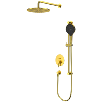 Душевой комплект Whitecross Y YSET05TOPGL 300 мм, со смесителем, золотой