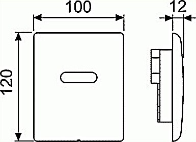 кнопка для инсталяции tece planus urinal 6 v-batterie 9242350 сатин, нержавеющая сталь