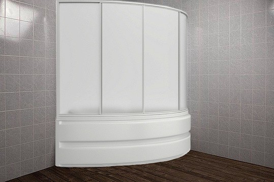 шторка на ванну bas сагра 4 ств., пластик