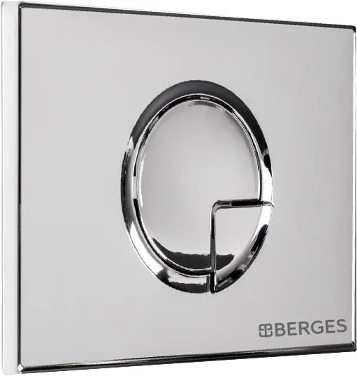 клавиша для инсталляции berges novum r3 040023 для унитаза, абс-пластик, хром
