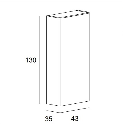 шкаф-пенал 43х130 cezares stylus 55236, цвет blu petrolio