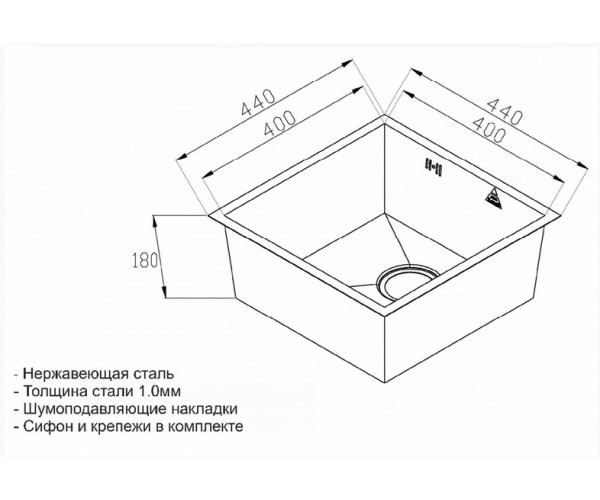 кухонная мойка zorg steel hammer x sh x 4444