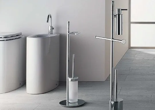 Стойка с аксессуарами Colombo Design Planets B9816.000 напольная, бумагодержатель, ершик, h72 см, хром