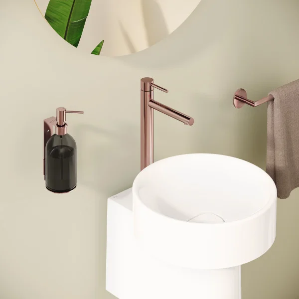 смеситель vitra origin a4255829 для раковины, медный