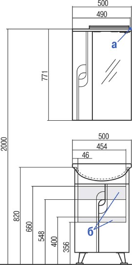 зеркальный шкаф акватон панда 50 l 1a007402pd01l