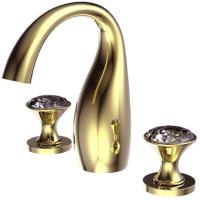 Смеситель для раковины Bravat Swan F24287G-ENG Золото, на три отверстия