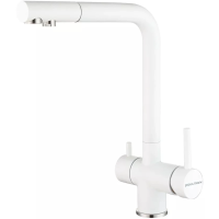 Смеситель для кухни Paulmark Skalen Sk213020-WH с подключением к фильтру, белый матовый