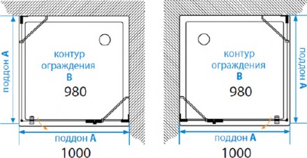 душевой уголок акватон lax sqr 100x100 l 1ax019ssxx000 профиль хром