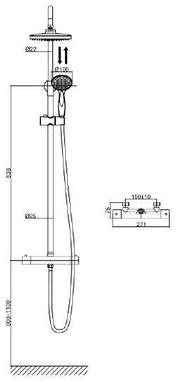 душевая стойка d&k potsdam da2123701b10