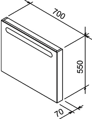 зеркало 70 см ravak classic x000000308 береза