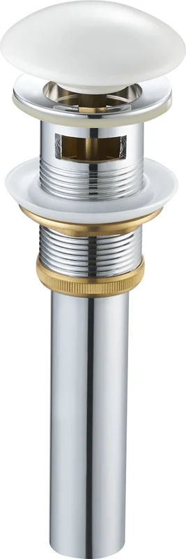 Донный клапан SantiLine SL-101 для раковины, с переливом, белый