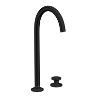 Смеситель для раковины Axor One Sel 260 48060670 , на 2 отв., высокий, со сливом Push-Open, черный матовый
